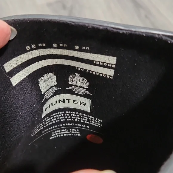 Matte Black Original Hunter Tall Knee High Rubber Rain Boots - Picture 4 of 10